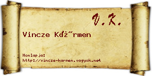 Vincze Kármen névjegykártya