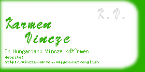 karmen vincze business card